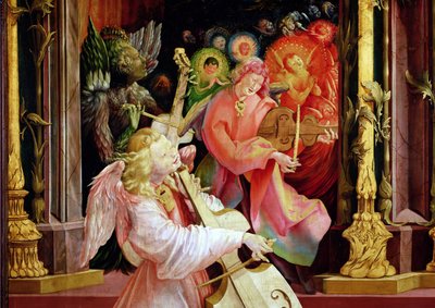 エンゼル音楽家、イゼンハイムの祭壇画からの天使のコンサート、1512〜16年 作： Matthias Grünewald